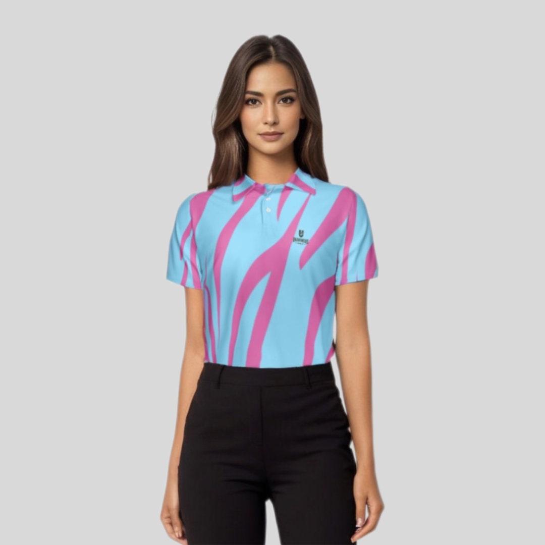 Tiger strip women's golf polo shirt