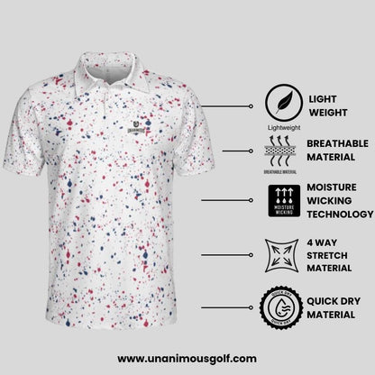 Old Glory Paint Splatter Golf Polo For Men