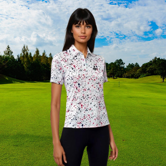 Old Glory Paint Splatter Golf Polo For Women