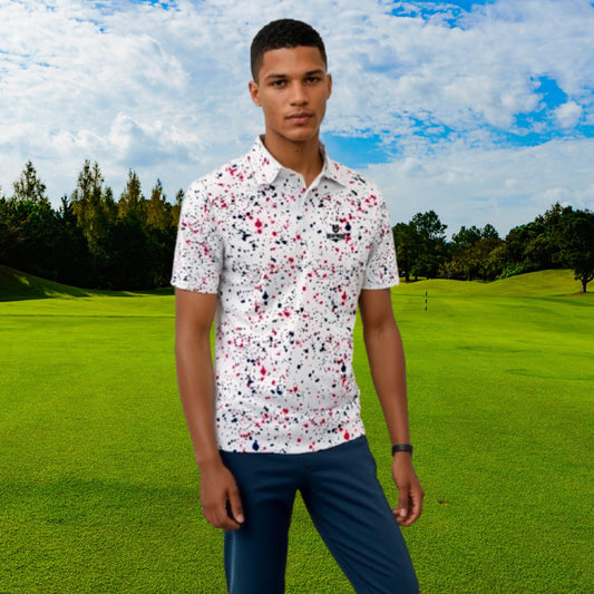 Old Glory Paint Splatter Golf Polo For Men