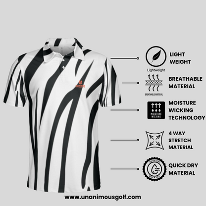 Tiger strip men's golf polo shirt